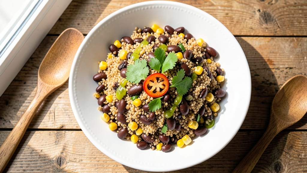 Black Bean Corn Quinoa Salad Recipe: Protein-Packed Fiesta Bowl With Charred Tortilla Crunch