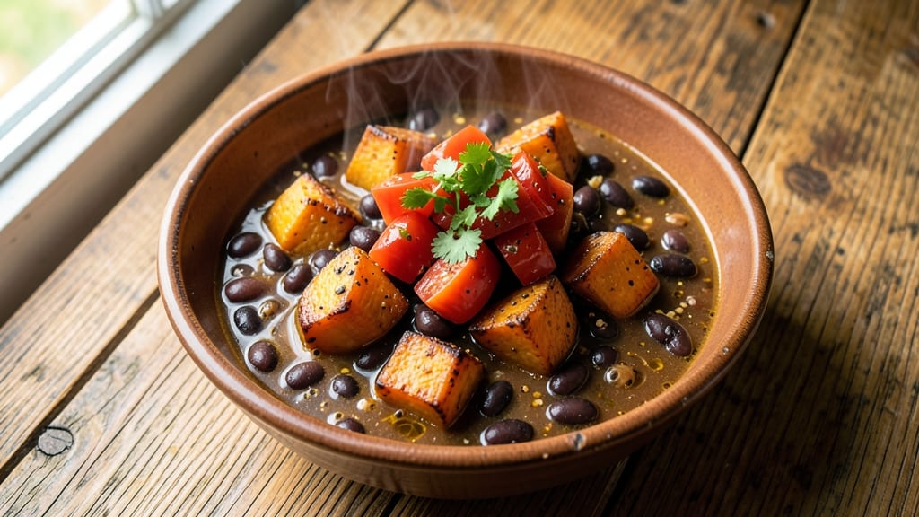 Black Bean Butternut Squash Stew Recipe: Smoky-Sweet Simmer with Crispy Tortilla Crowns