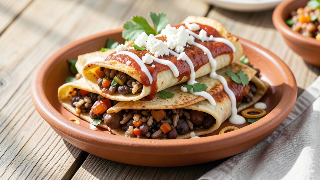 Black Bean and Rice Enchiladas Recipe: Smoky Tortilla-Crusted Protein-Packed Bites