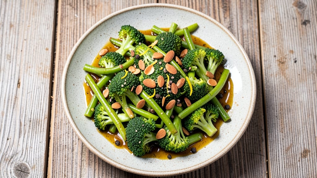 Broccoli and Green Bean Salad Recipe: Crunchy Almond-Tahini Dressing Magic