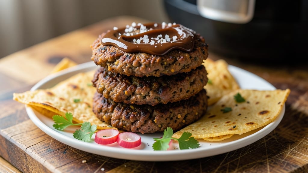 Air Fryer Black Bean Burgers Recipe: Crispy Tortilla-Crusted, Smoky Cumin Heartiness