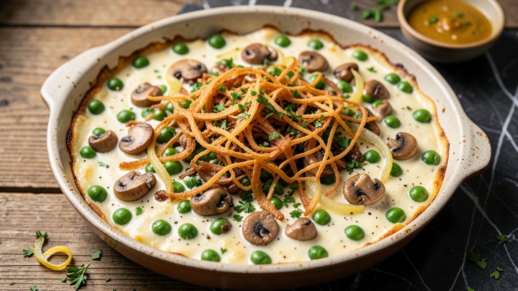 Alex Guarnaschelli's Green Bean Casserole Recipe: Homemade Creamy Mushroom Sauce With Crispy Fried Onions