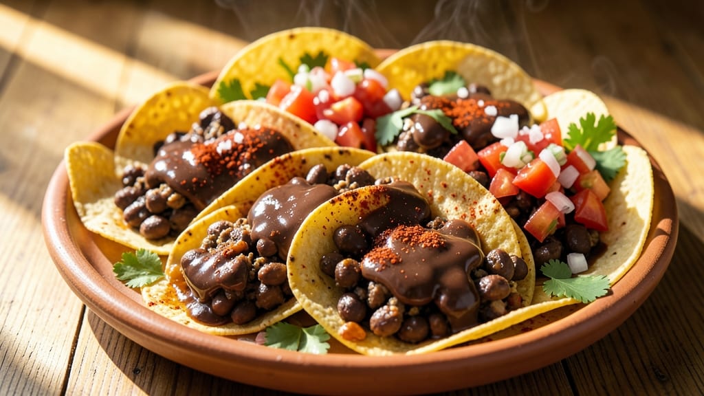 Bean Tacos Recipe Vegetarian: Crunchy Tortilla Crowns Over Smoky Black Bean Base