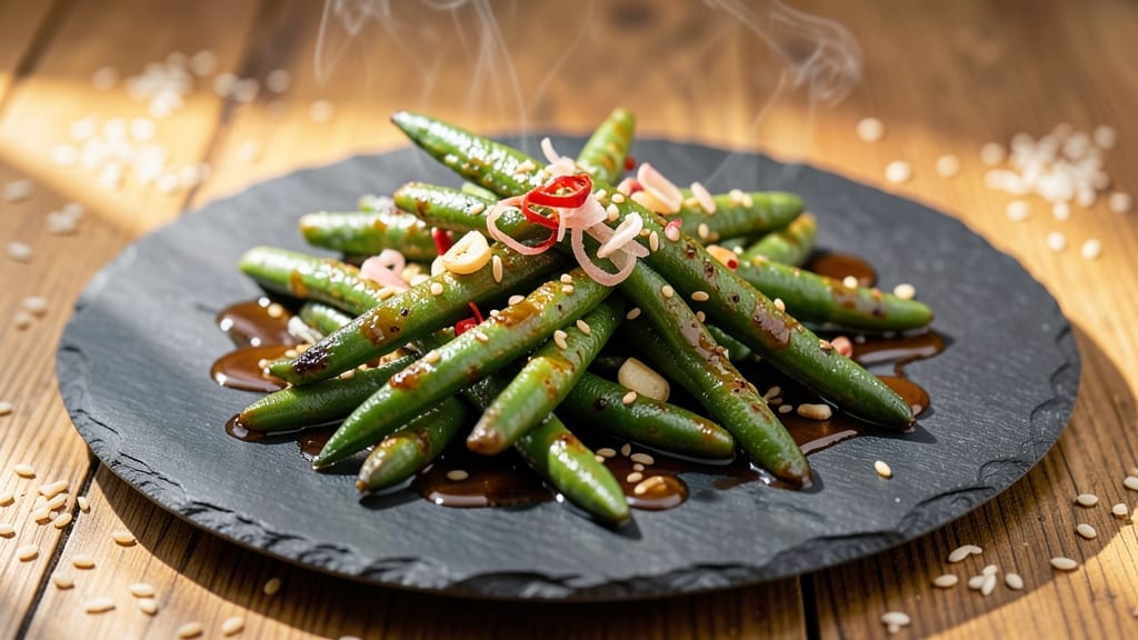 Asian-Inspired Green Beans Recipe: Wok-Seared With Garlic and Chili Heat