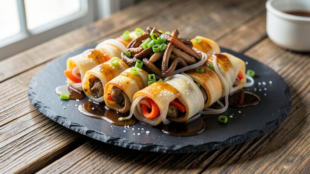 Bean Curd Rolls With Oyster Sauce Recipe: Silky Wraps Stuffed With Savory Surprise