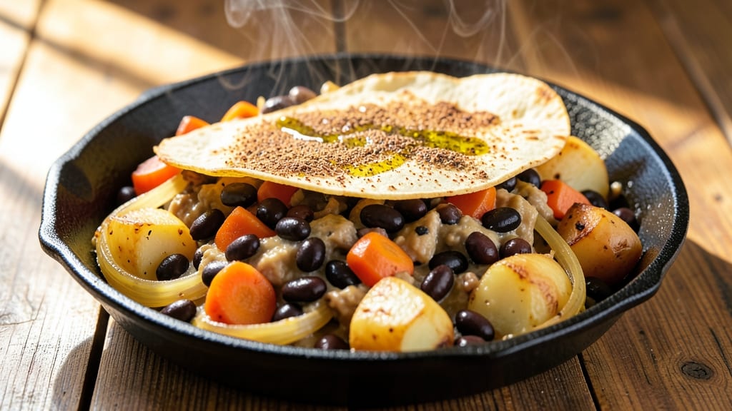 Black Bean Cassoulet Recipe: Crispy Tortilla Crowns Over Smoky Cumin Base