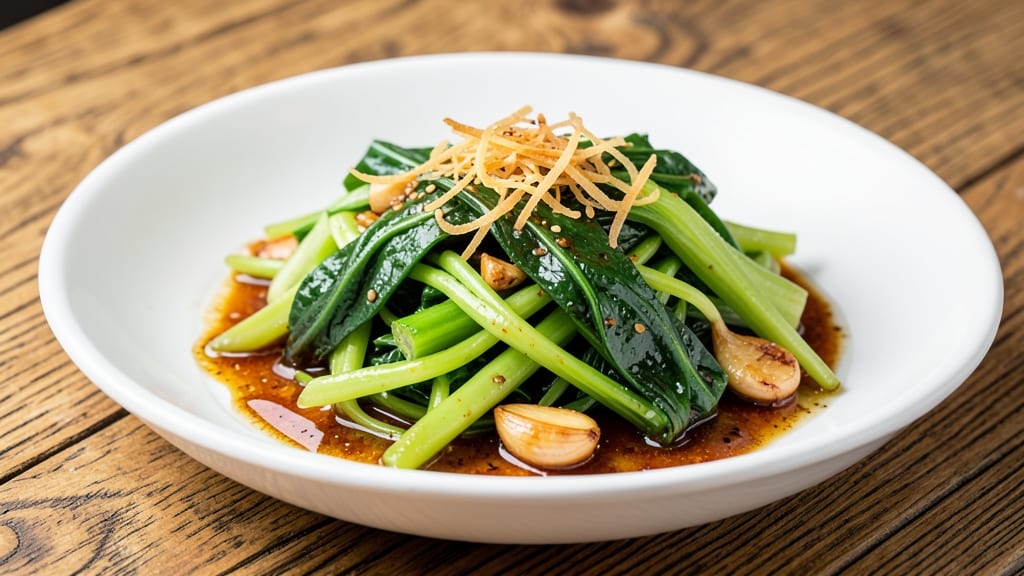 Bean Sprouts and Bok Choy Recipe: Wok-Seared Crispy Greens With Garlic Ginger