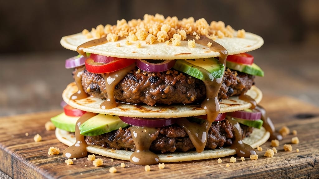 Bobby Flay's Black Bean Burger Recipe: Charred Tortilla Crunch Over Smoky Cumin Filling