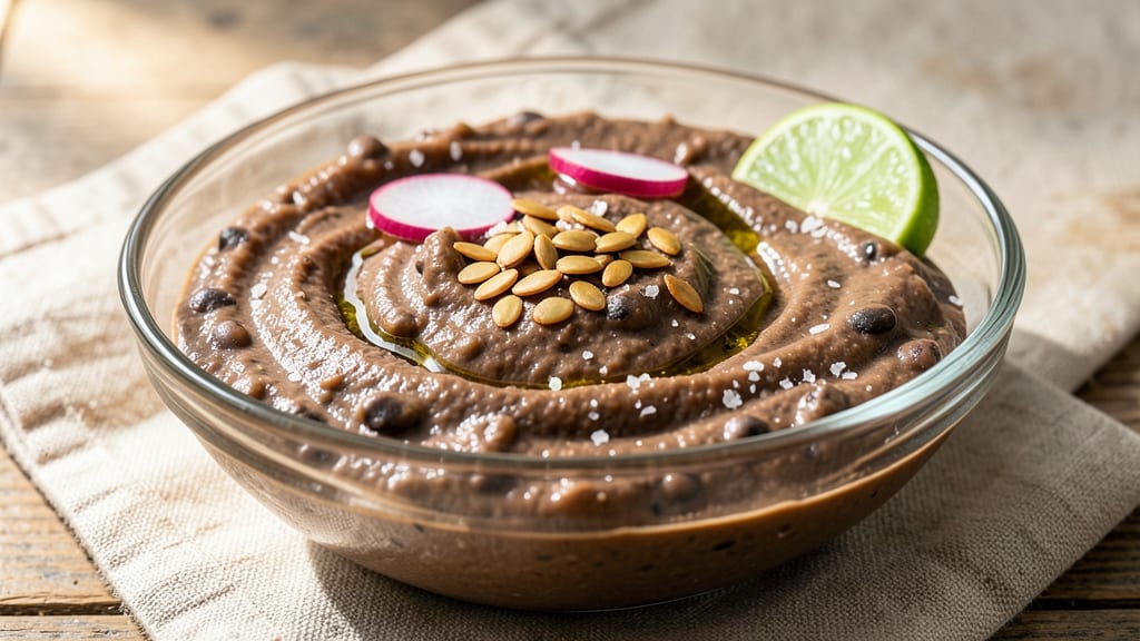 Black Bean Sandwich Spread Recipe: Creamy Cumin-Lime Base With Crispy Tortilla Topping