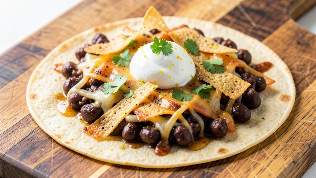 Black Bean Crunch Wrap Supreme Recipe: Crispy Tortilla Crowns Over Creamy Cumin-Lime Filling