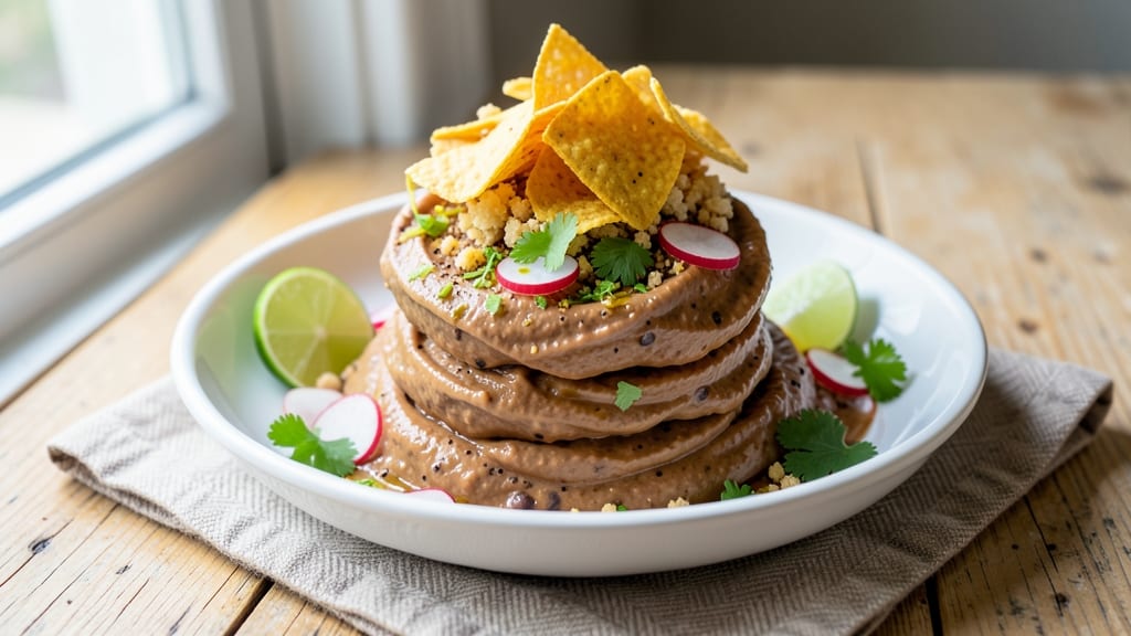 Bean Sandwich Spread Recipe: Creamy Cumin-Lime Base With Crunchy Tortilla Crowns