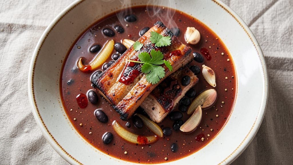 Black Bean Soup With Pork Ribs Recipe: Smoky Rib Meat and Hearty Bean Harmony