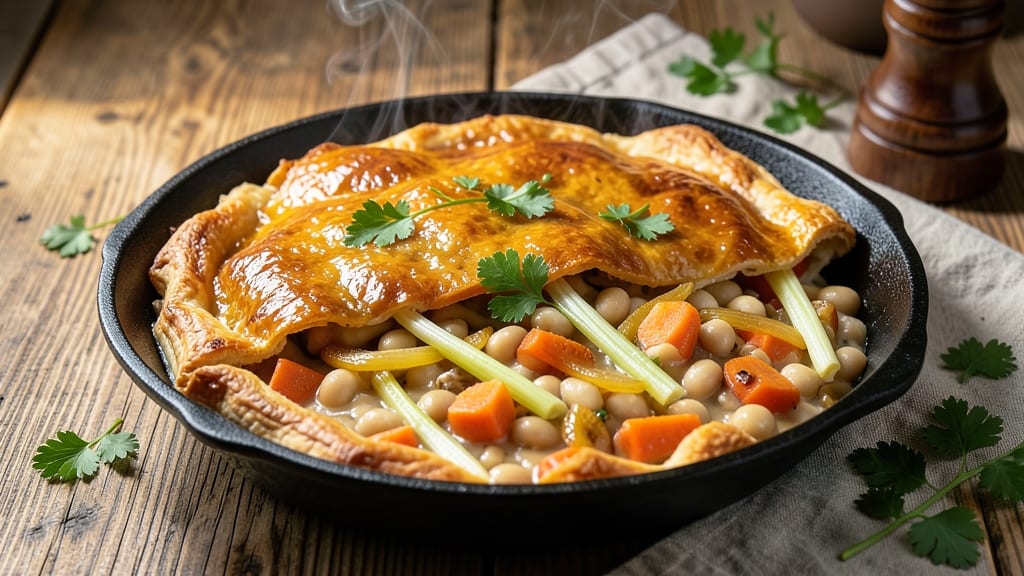 Bean Pot Pie Recipe: Flaky Pastry Cradles Rich Bean Stew