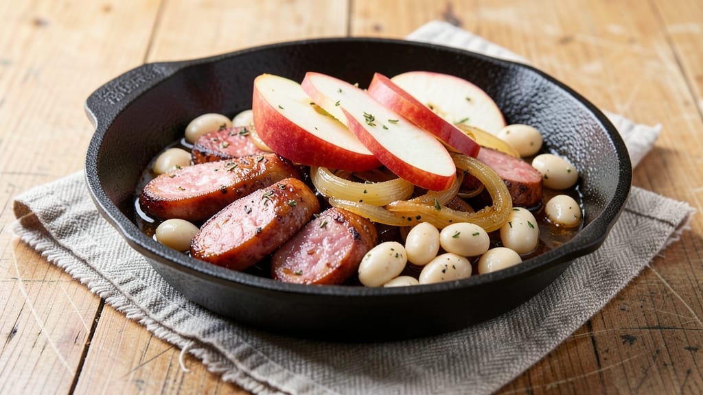 Apple Kielbasa White Bean Skillet Recipe: Smoky-Sweet One-Pan Protein Powerhouse