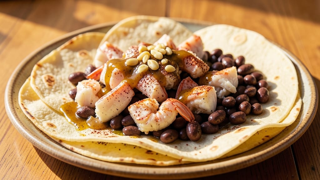 Black Bean and Crab Recipe: Crispy Tortilla Crowns Over Spiced Seafood Filling