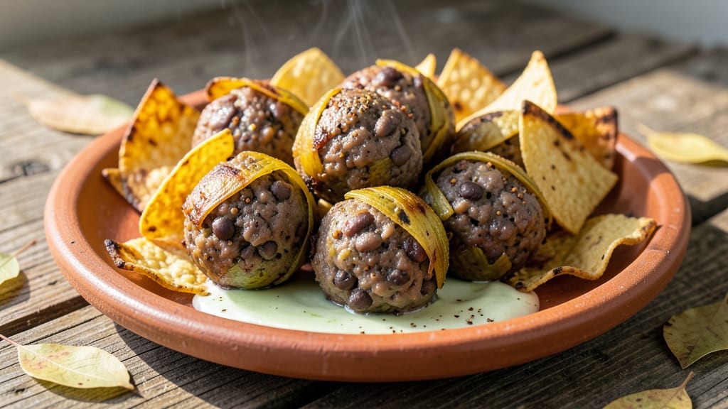 Black Bean and Plantain Balls Recipe: Crispy Tortilla-Crusted Bites with Sweet Heat Fusion