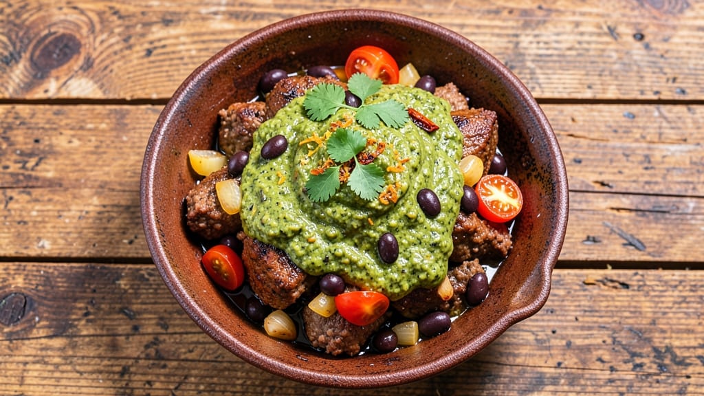 Beef and Bean Chili Verde Recipe: Smoky Tomato-Cilantro Depth With Charred Tortilla Crunch