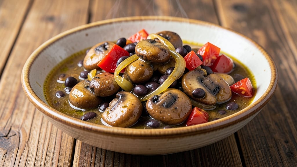 Black Bean and Mushroom Recipe: Earthy Umami Stew With Crispy Tortilla Topping