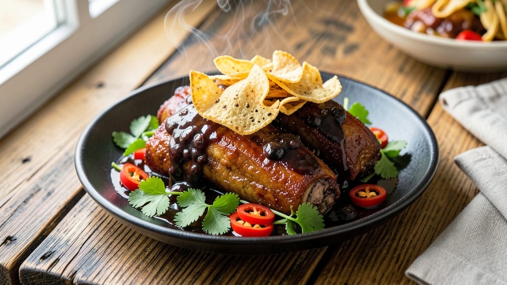 Black Bean Ribs Chinese Recipe: Charred Tortilla-Crusted Umami Bomb