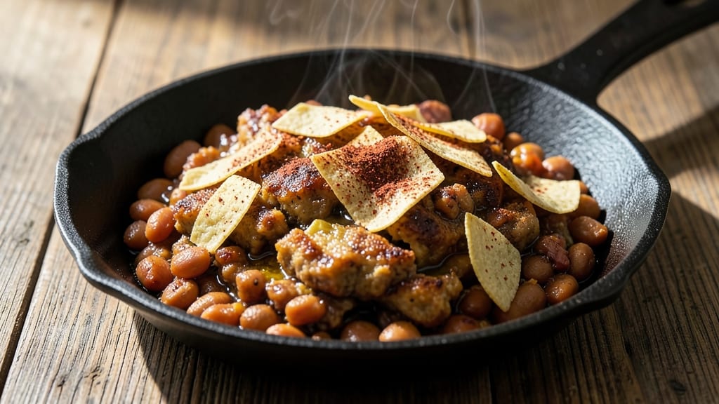 Bold Bean Co Recipe: Crispy Tortilla Crunch Over Smoky Cumin Beans