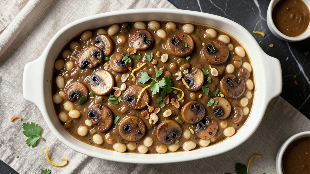 Bean Mushroom Casserole Recipe: Umami-Packed Baked Bounty With Crispy Top