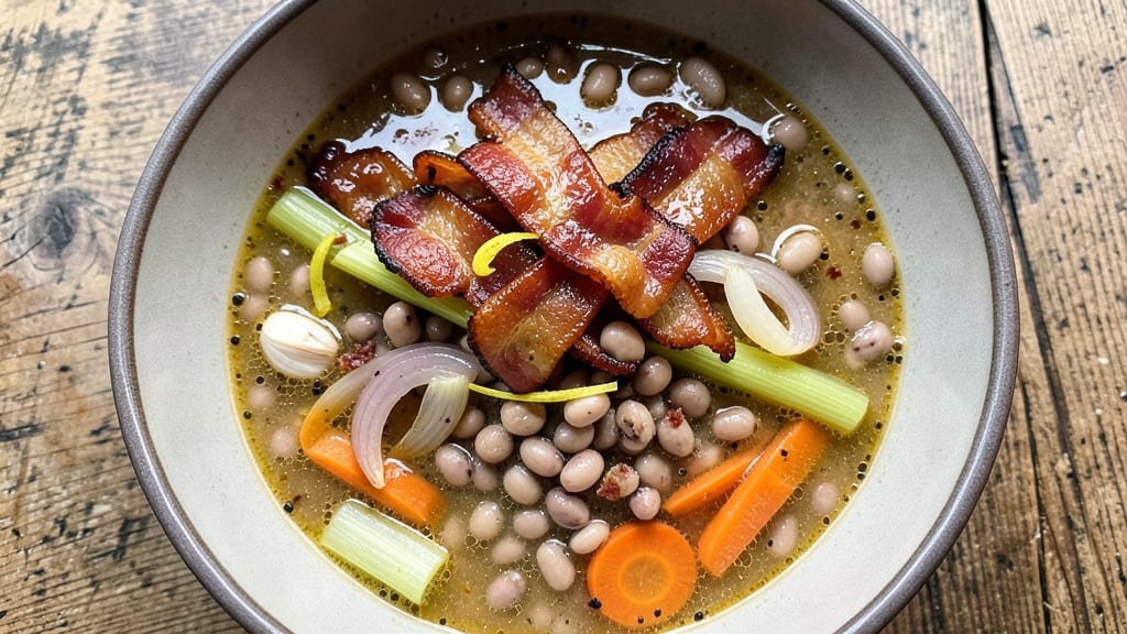 Bean and Bacon Soup Recipe Real Simple: Smoky Bacon Bites and Hearty Bean Simmer
