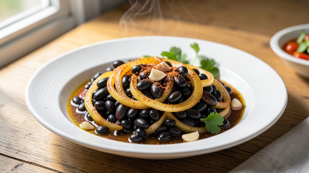 Black Beans and Onions Recipe: Smoky Caramelized Onions Over Hearty Beans
