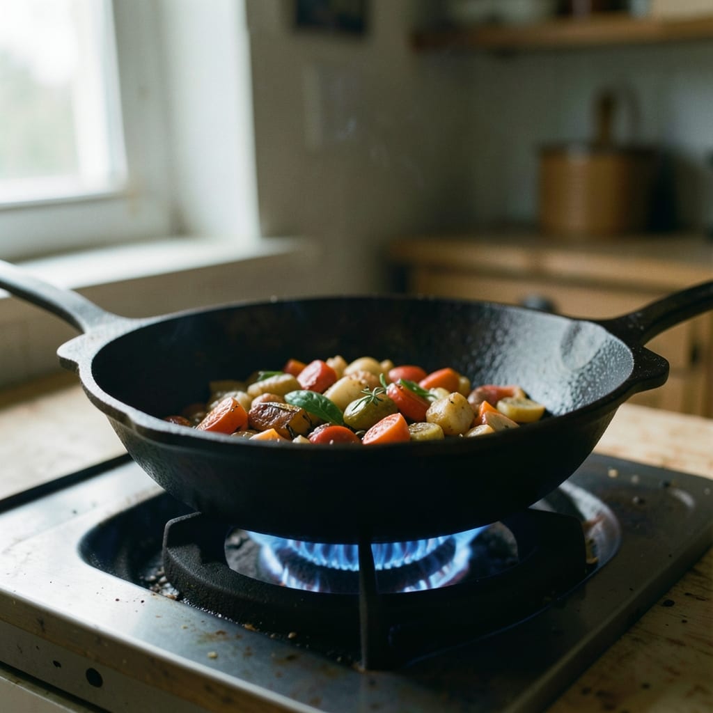 The first pass, in the pan