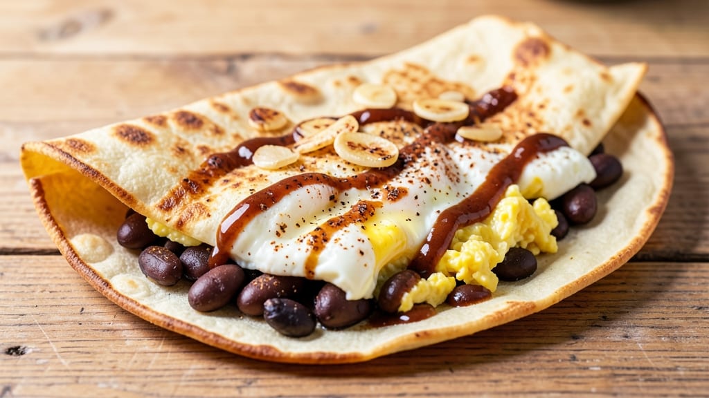Bean Breakfast Burrito Recipe: Crispy Tortilla Crowns Over Smoky Black Bean Filling