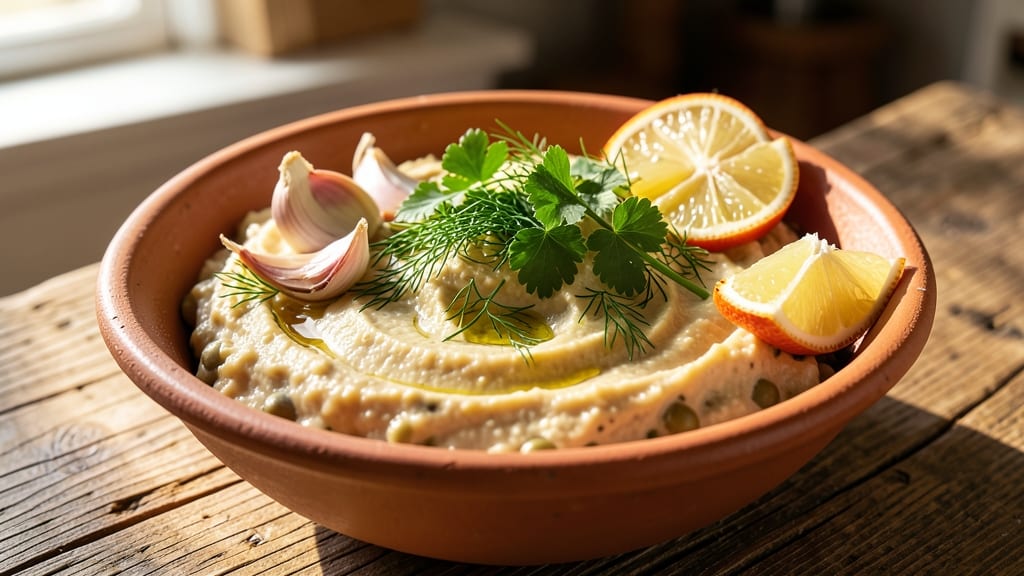 Broad Bean Dip Recipe: Herby Garlic Whipped Creaminess With Crunchy Toast Topping