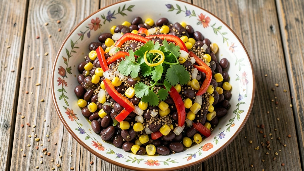 Amish Black Bean and Corn Salsa Recipe: Crunchy Tortilla Crowns Over Sweet & Smoky Spice Base