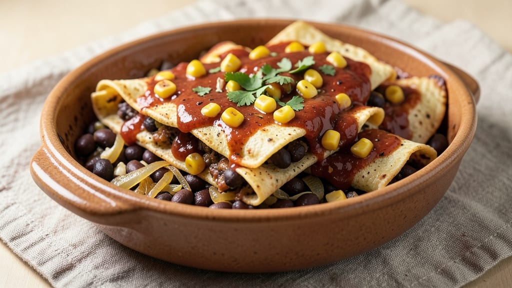 Black Bean and Corn Enchiladas Recipe: Smoky Cumin and Charred Tortilla Layers