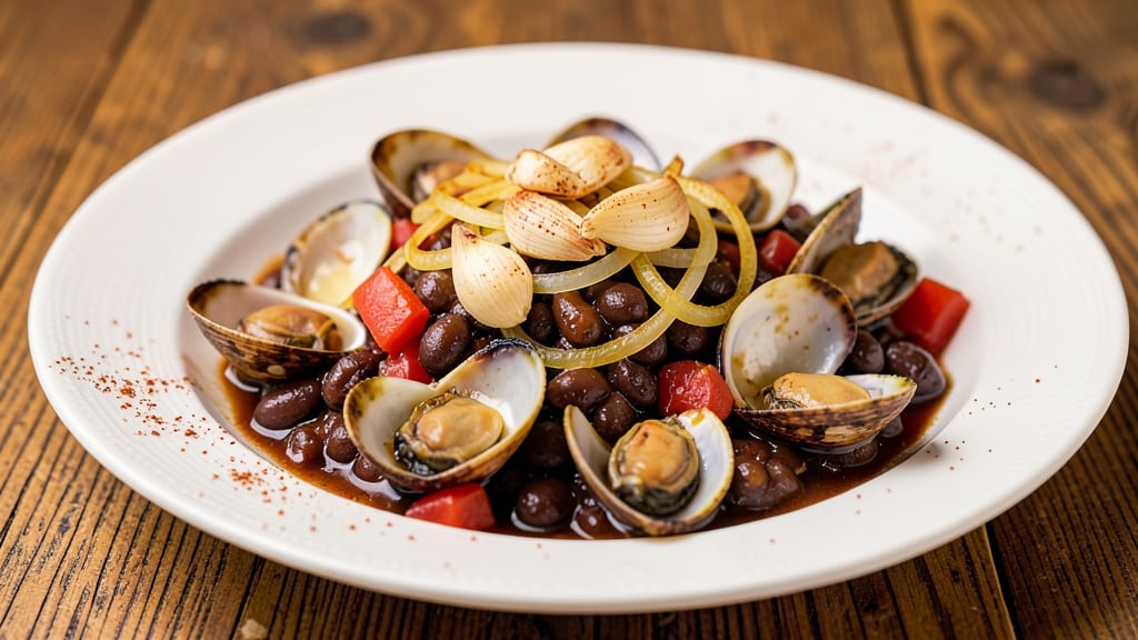 Black Bean and Clams Recipe: Smoky Garlic Tomato Simmer with Crispy Tortilla Crowns