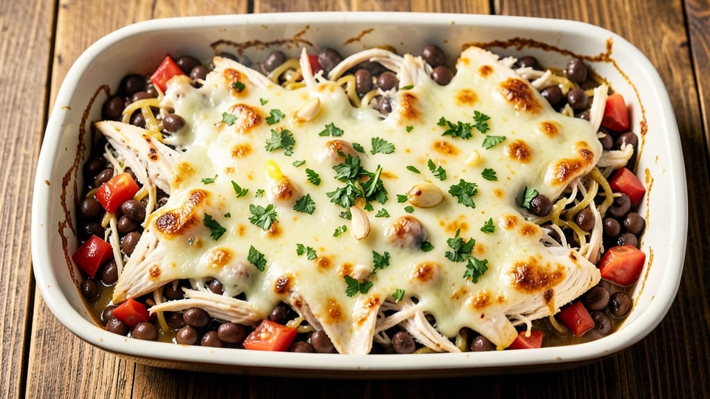 Black Bean Chicken Casserole Recipe: Crispy Tortilla Crowns Over Smoky Spiced Layers