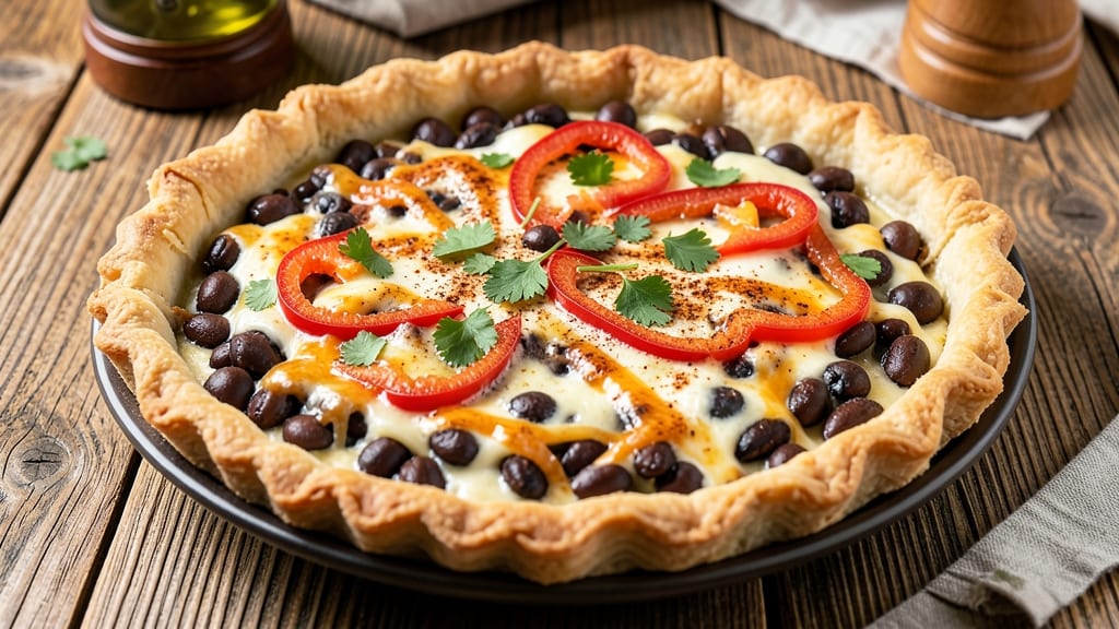 Black Bean and Pepper Jack Quiche Recipe: Crispy Edges, Melty Cheese, and Hearty Fillings