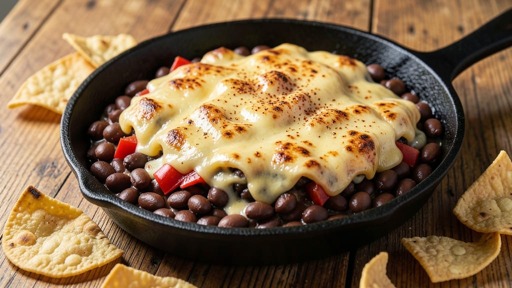 Black Bean Briwnie Recipe: Melted Cheese and Charred Tortilla Crunch Fusion