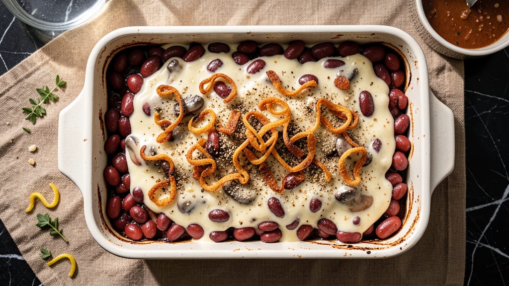 Bean Bean Casserole Recipe: Crunchy Topped Creamy Cumin Comfort